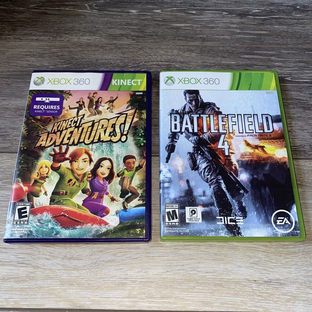 Lot Of 2- Battlefield 4 & Kinect Adventures! (Microsoft Xbox 360 Games)